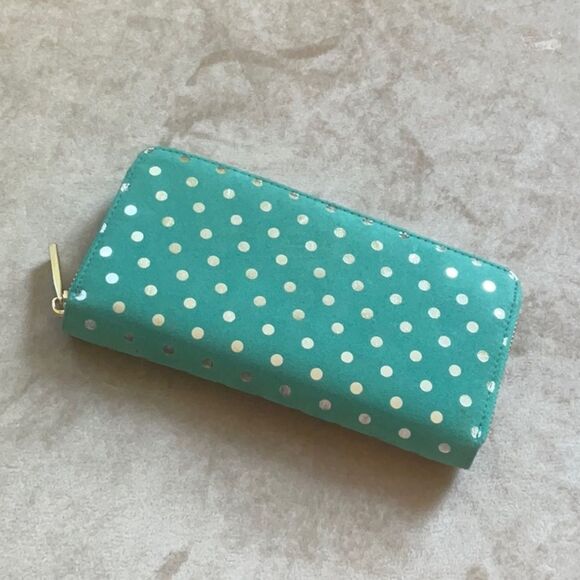 *Deux Lux* Like new! Mint Teal Green Wallet with Soft Gold - Picture 1 of 7